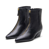 Julia Womens Leather Zip Ankle Boot