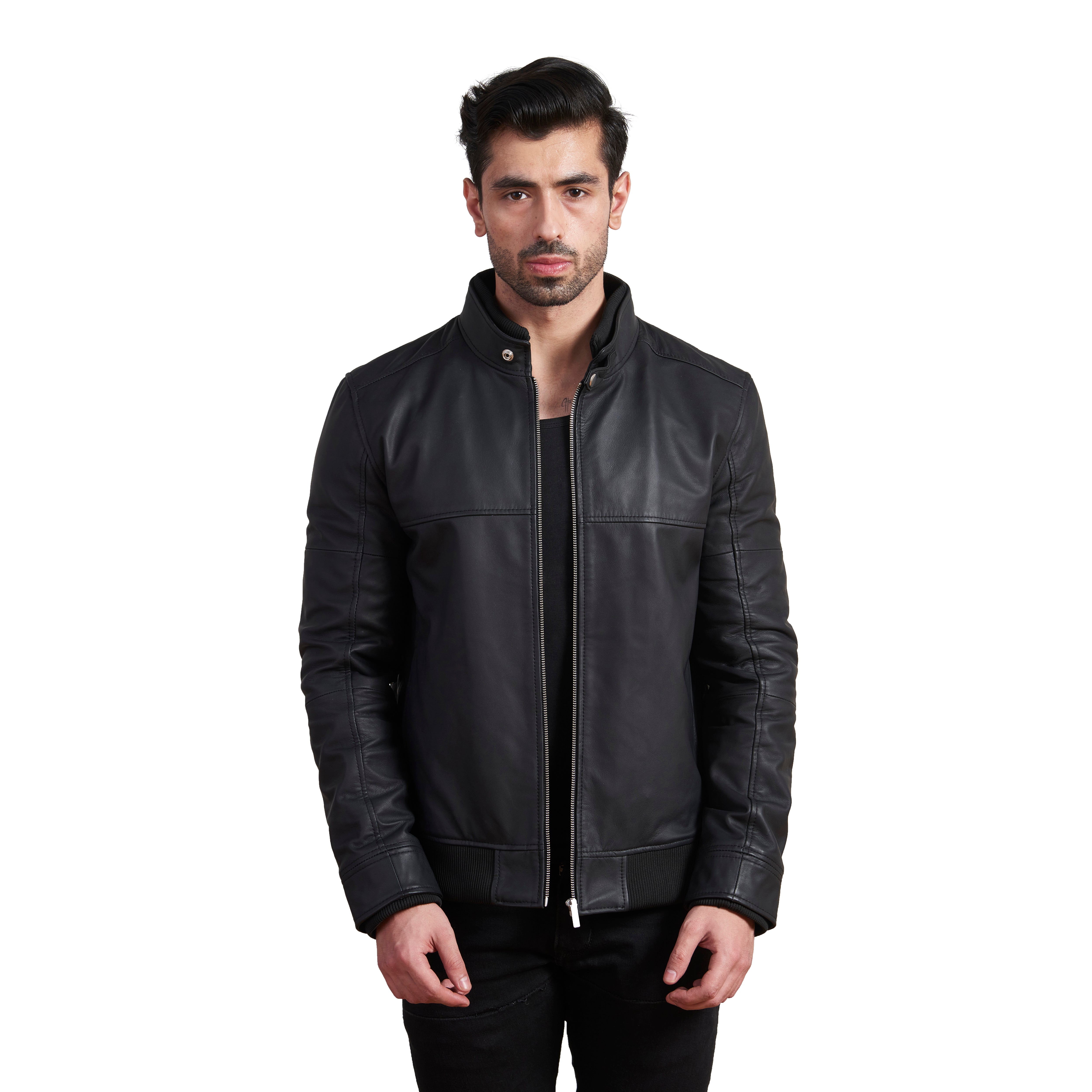 Carmine Ribs Leather Jackets
