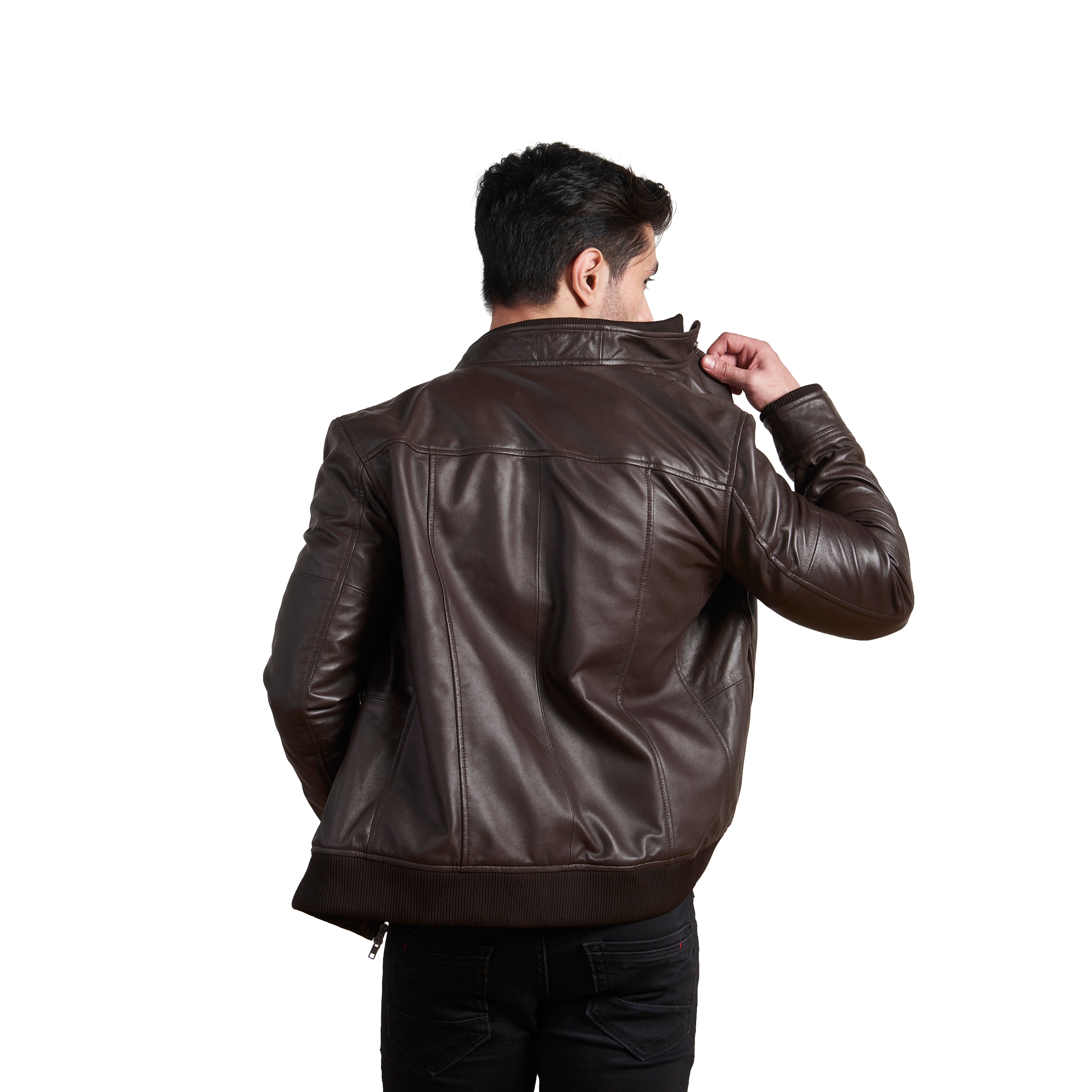 Carmine Ribs Leather Jackets