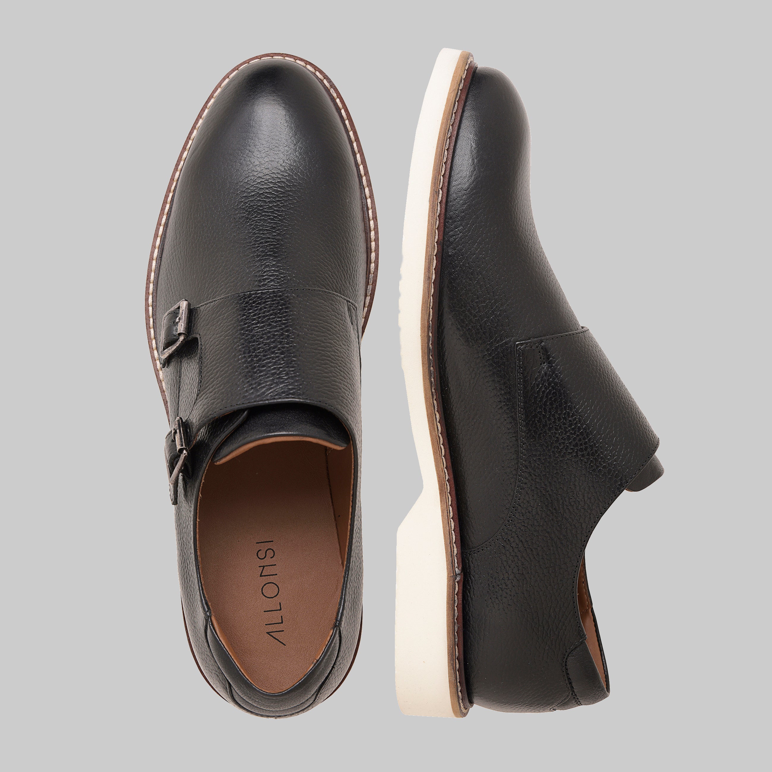 Neil Plain Toe Monk Strap Casual Shoes