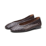 Camila Women's Leather Weave Flat