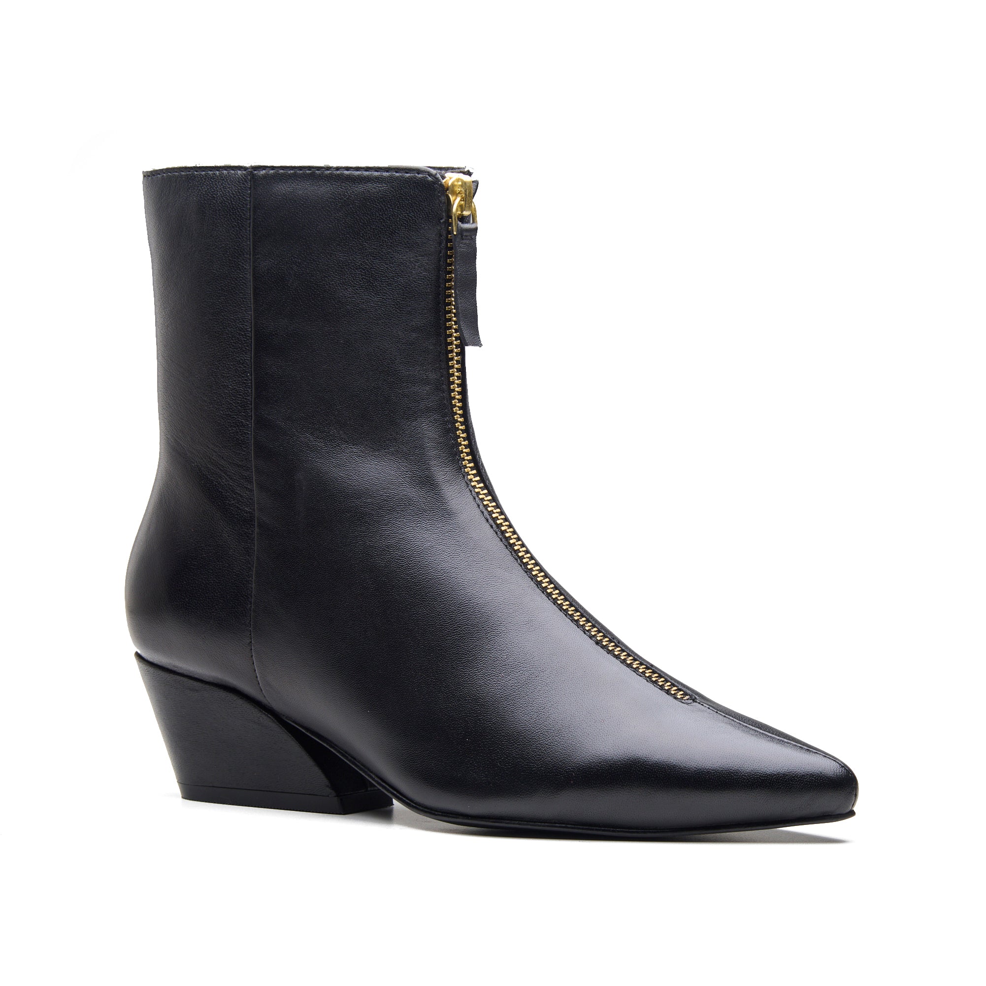 Julia Womens Leather Zip Ankle Boot