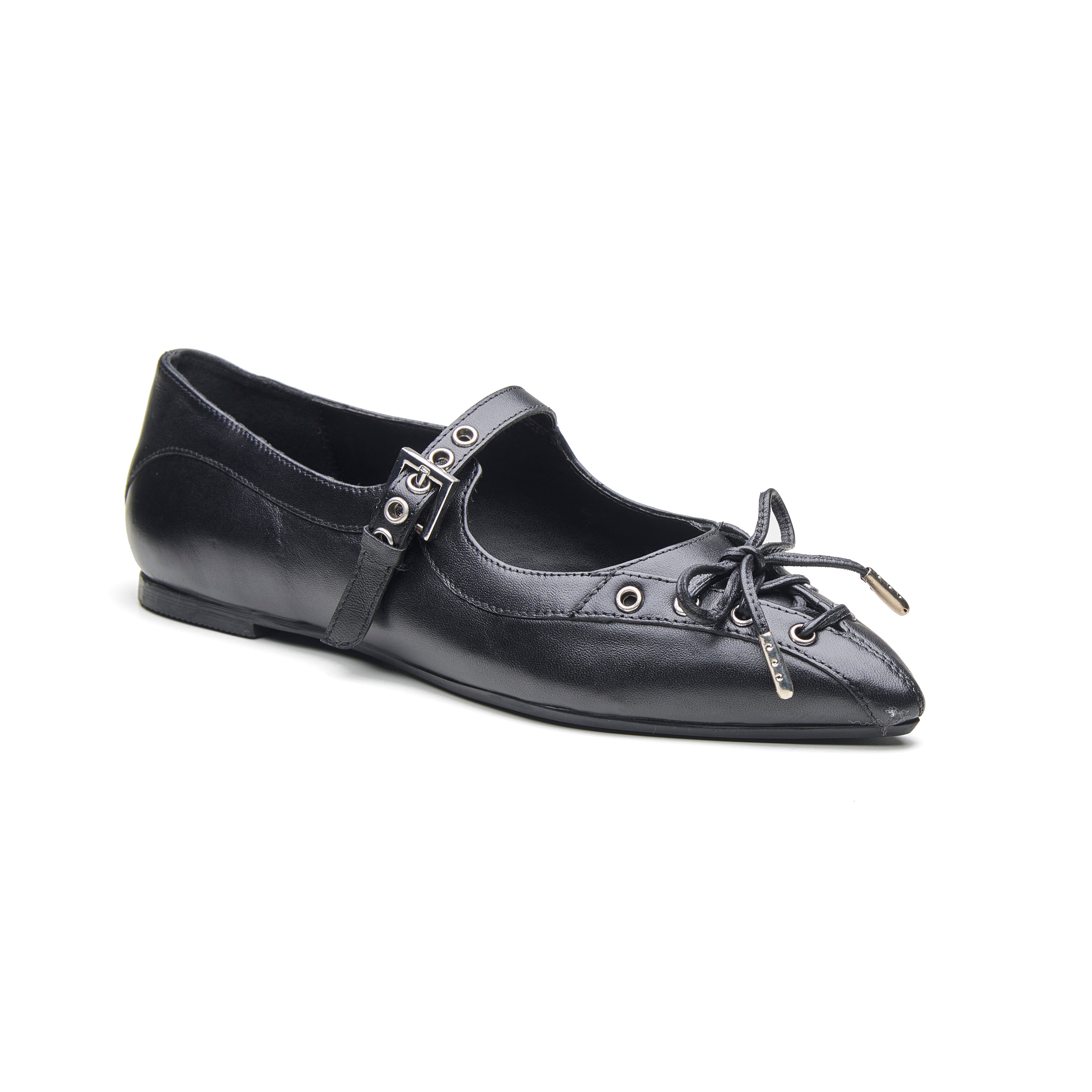 Perla Women's Leather Tie Mary Jane