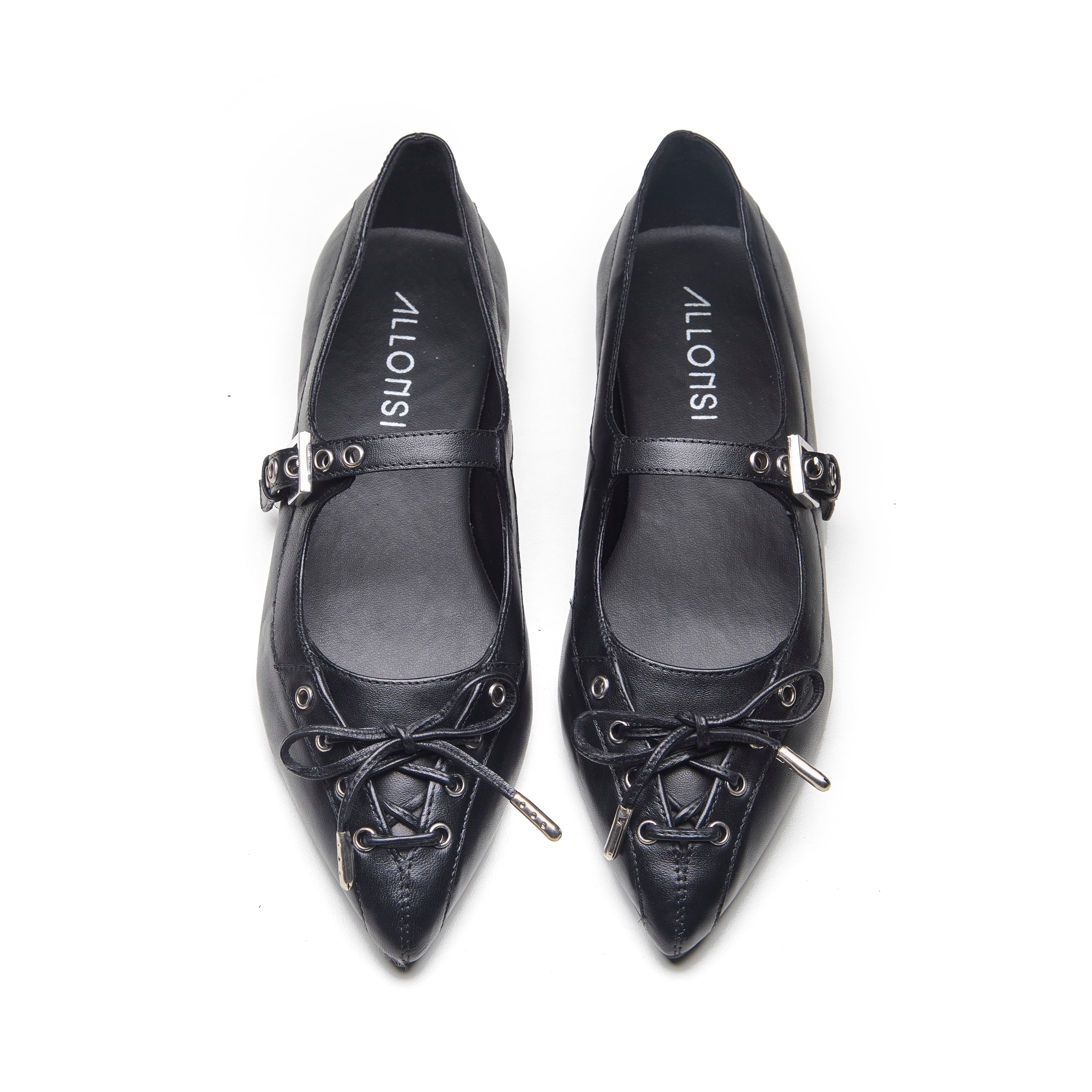 Perla Women's Leather Tie Mary Jane