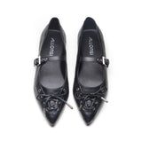 Perla Women's Leather Tie Mary Jane