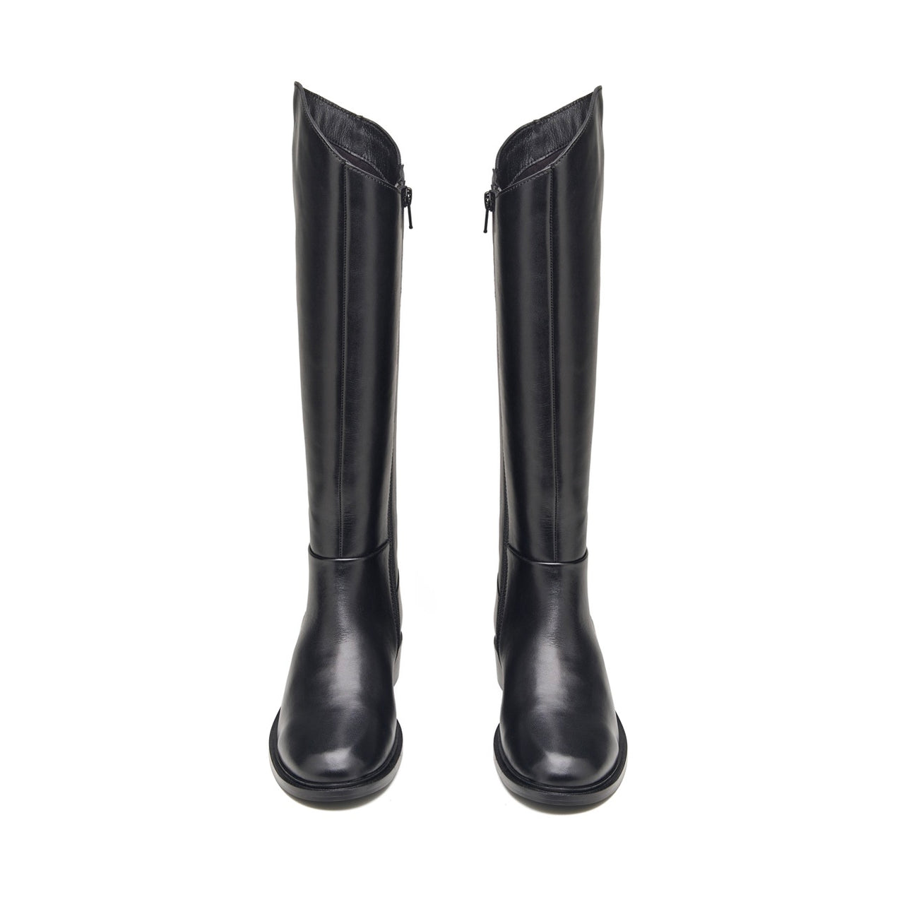 ロングブーツ Arion Cowhide Basic Back Belt Line Long Boots (6cm, 3 COLOR) Women's - Brown - Dark - Leather - Lace-to-toe Boots – LANX