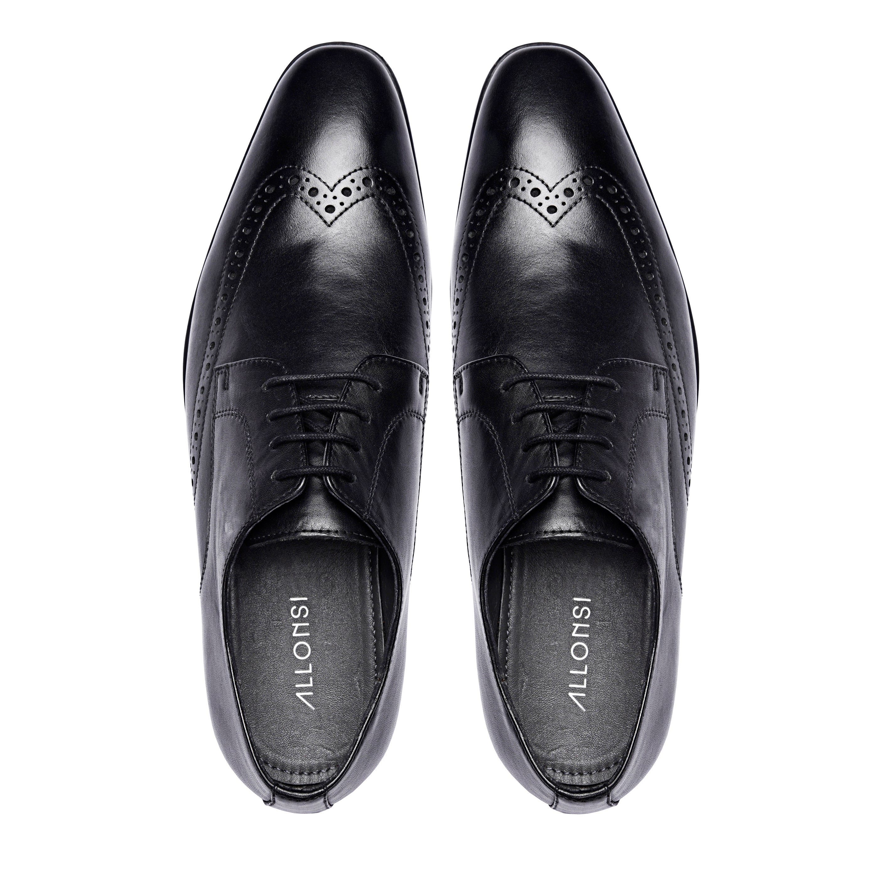 Andre Classic Wingtip Derby Dress Shoes Black US 9