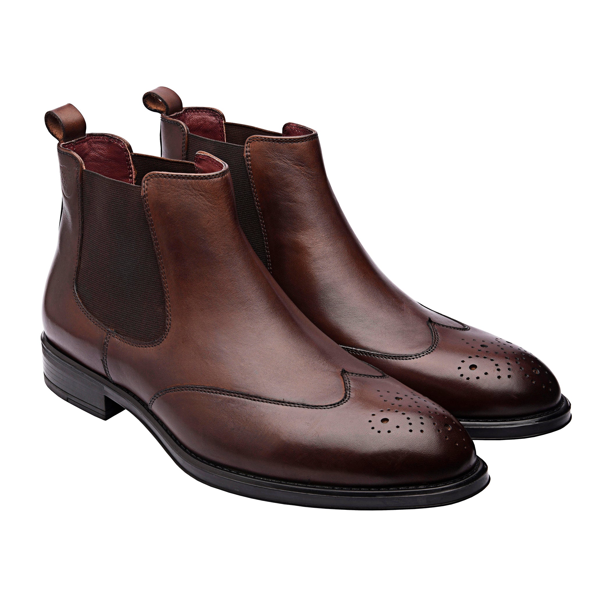 Brown Wingtip Chelsea Boots Thomas Vine Men's Watson Wingtip